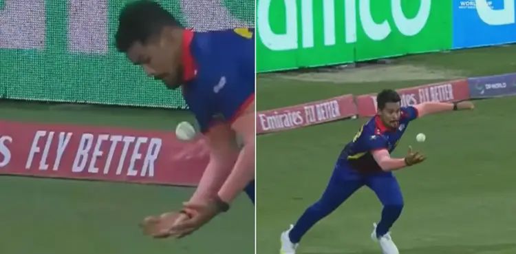 Watch: Karan KC completes juggling catch in fourth attempt in NEP v SA game