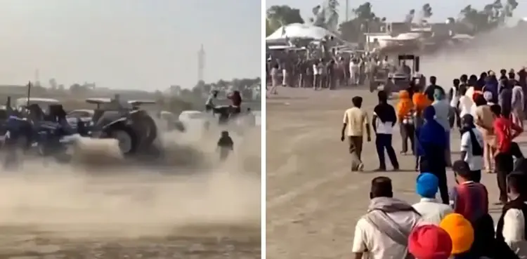 VIDEO: Tractor gets out of control during race, rams into spectators