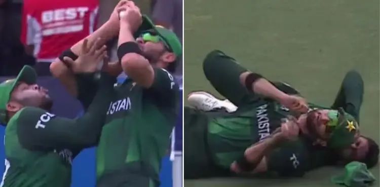 WATCH: Shaheen Afridi, Usman Khan collide while taking catch in Ireland game