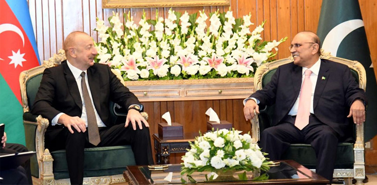 President Zardari, Azerbaijani counterpart discuss bilateral cooperation