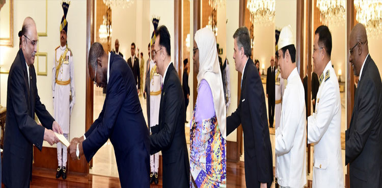Envoys of seven nations present diplomatic credentials to President