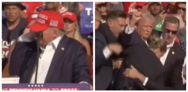 Caught-On-Cam: Footage shows moment shots fired at Donald Trump rally