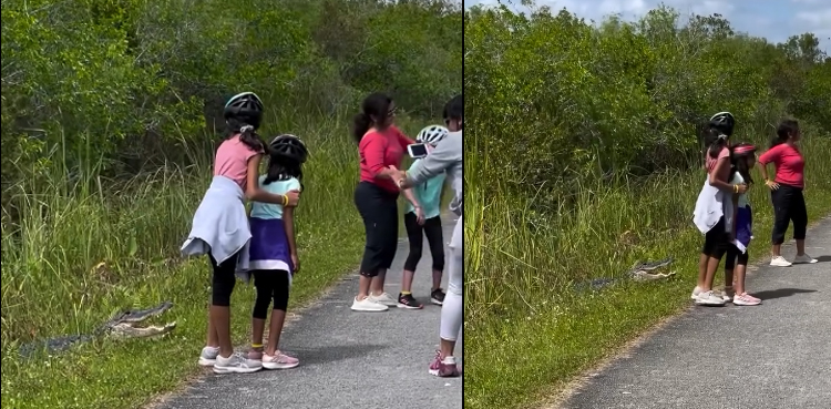 WATCH: Parents endanger kids for photo, spark outrage