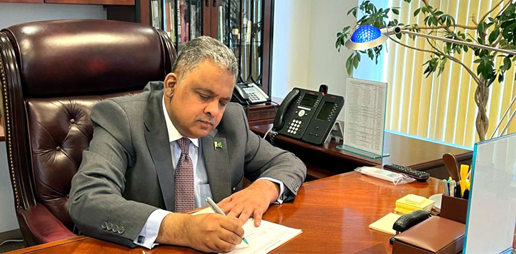 Rizwan Sheikh assumes charge as Pakistan’s new envoy to US