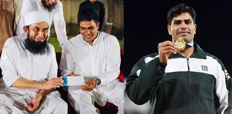 Maulana Tariq Jamil hosts dinner for Olympian Arshad Nadeem