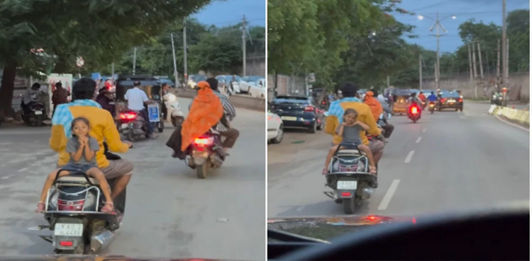 VIDEO: Minor girl poses cheerfully while facing backward on scooter