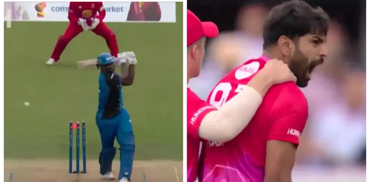 WATCH: Haris Rauf castles Andre Russell for a duck in The Hundred