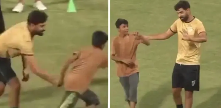 Watch: Haris Rauf’s viral reaction to young pitch invader before Champions Cup