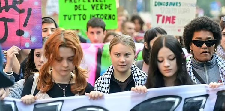 Greta Thunberg leads pro-Palestinian, climate protest in Milan