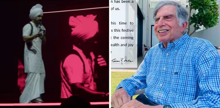 Diljit Dosanjh stops concert midway to pay tribute to Ratan Tata - Watch