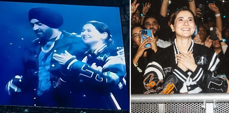 WATCH: Diljit Dosanjh invites Hania Aamir on stage during London concert