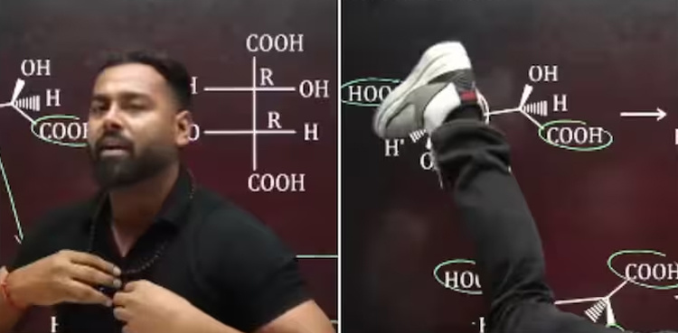 Teacher's unconventional stunt in online class goes viral