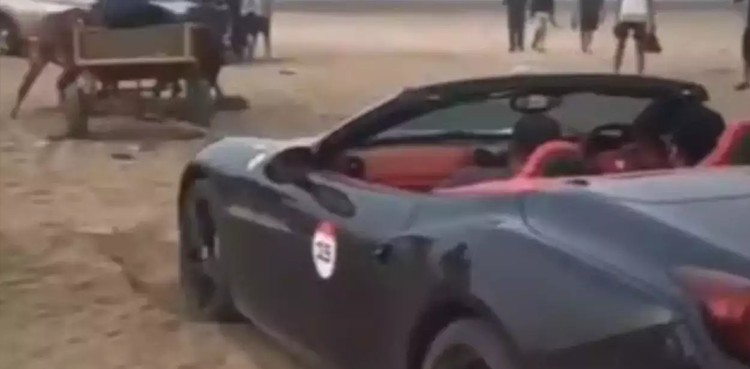 WATCH: Ferrari gets rescued by a bullock cart