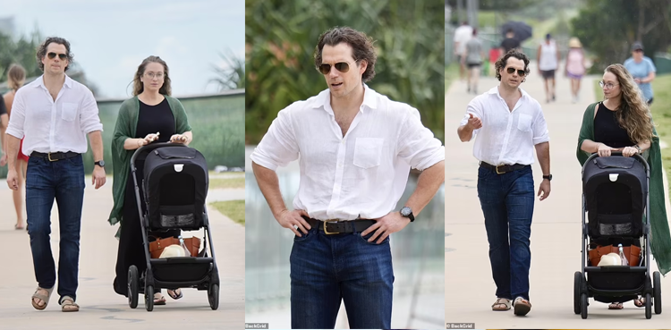 Henry Cavill, partner Natalie Viscuso enjoy family stroll before 'Voltron' filming