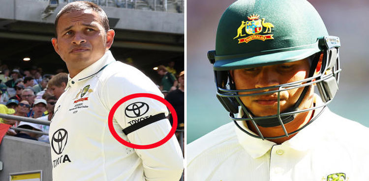 Why did Usman Khawaja wear black armband in Test against India?