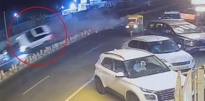 WATCH: SUV jumps divider, crashes into motorbike