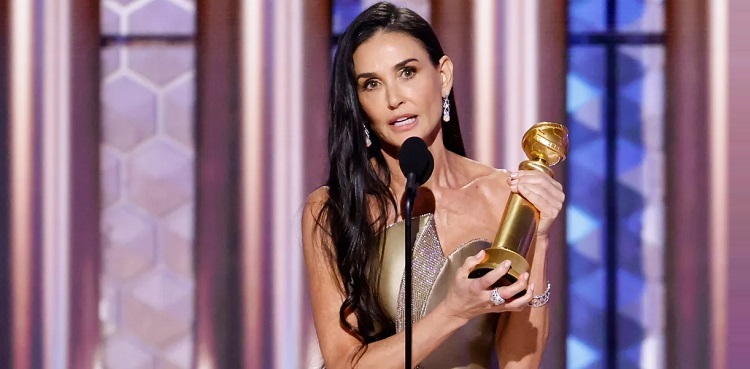Demi Moore 'in shock' after winning first acting award at Golden Globes