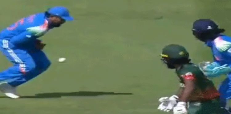 WATCH: Axar Patel misses hat-trick during BAN v IND CT 2025 match