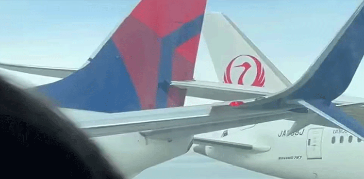 WATCH: Japan Airlines plane hits Delta aircraft at US airport