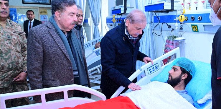 PM Sharif visits CMH Quetta to meet injured security personnel