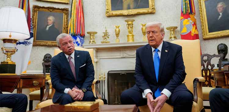 Trump presses Jordan to take in Palestinians from Gaza; king opposes displacement