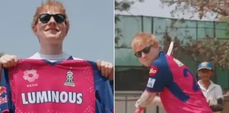 WATCH: Ed Sheeran showcases batting skills at Rajasthan Royals camp