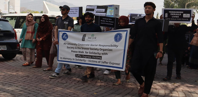 Air University hosts solidarity peace walk for Jaffar Express victims