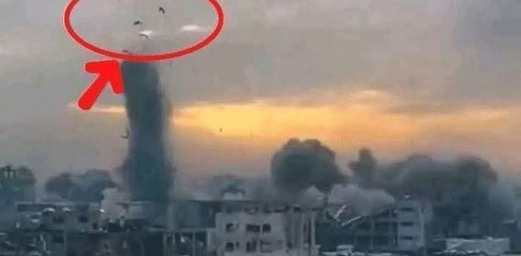 Gaza video shows Israeli bombing throw people into the sky