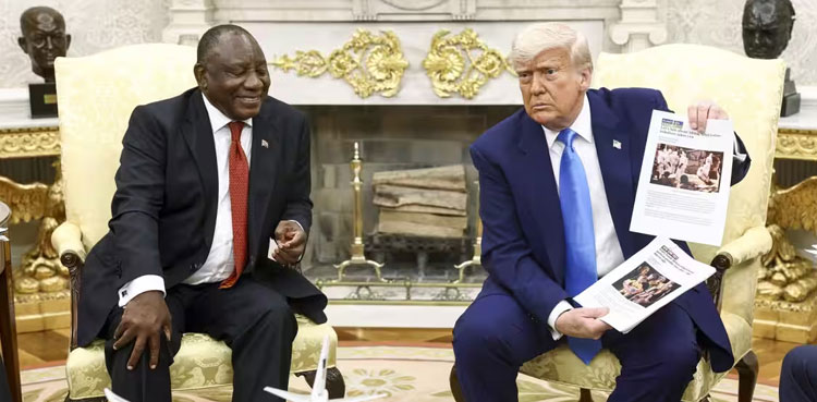 Trump confronts South Africa's Ramaphosa with false claims of white genocide