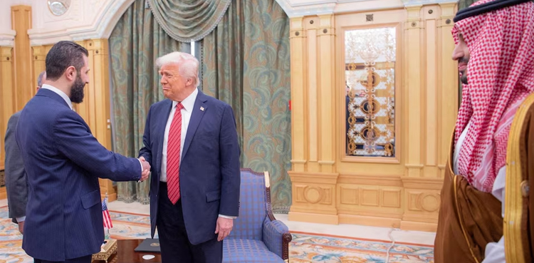 Trump meets Syrian president, urges him to establish ties with Israel