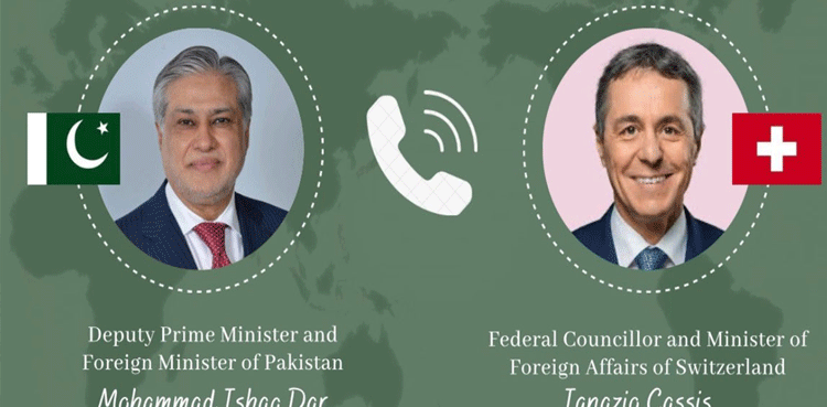 Ishaq Dar talks to Swiss FM Cassis, expresses concerns over India’s provocation