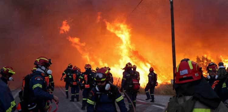 Hundreds of firefighters battle wildfires on Greece's Chios island for third day