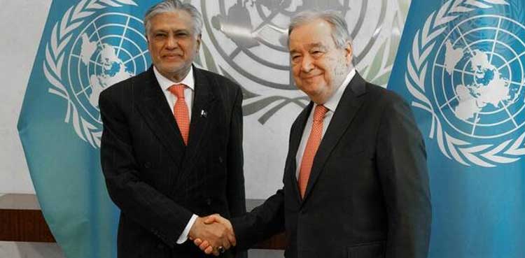 Ishaq Dar meets Guterres, reaffirms Pakistan’s commitment to UN Charter
