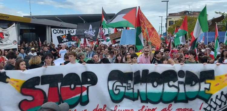 Thousands protest Israeli siege of Gaza near Venice Film Festival