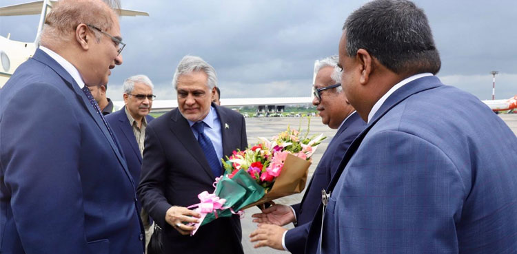 FM Ishaq Dar arrives in Bangladesh, highest level visit in years