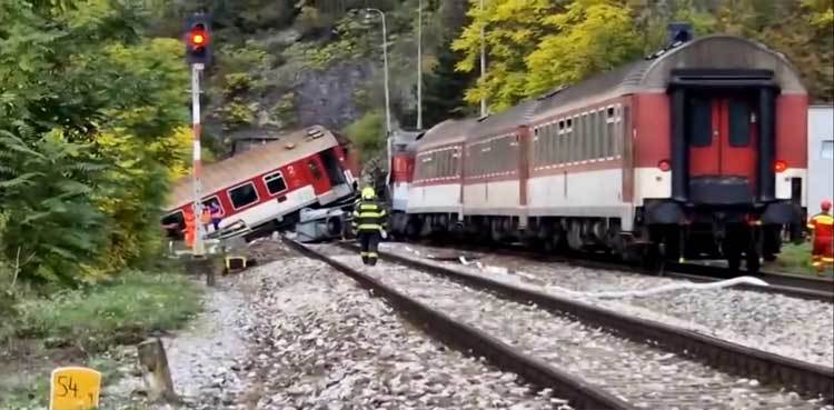 At least 66 injured after two trains collide in Slovakia
