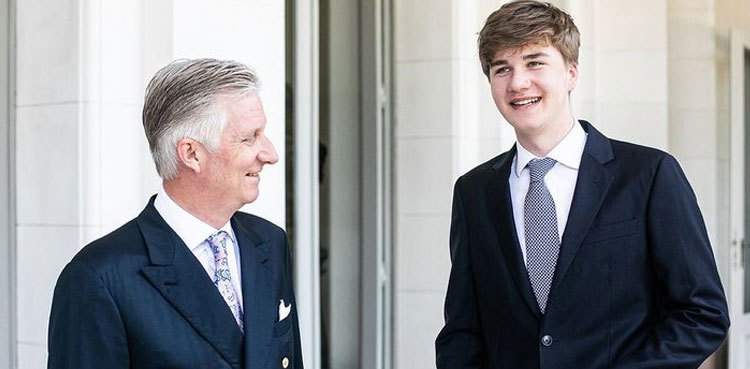 King Philippe opens academic year at Royal Military Academy with Prince Gabriel
