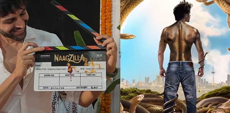 Kartik Aaryan celebrates dual role as filming for 'Naagzilla' commences