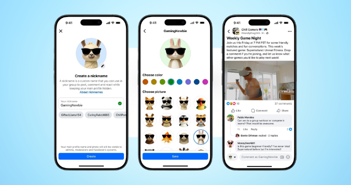 Meta enhances Facebook Groups with custom avatars and nicknames