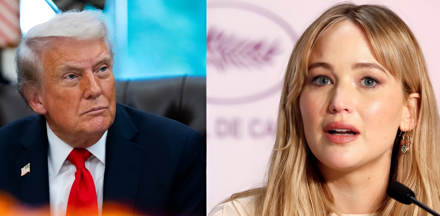 Jennifer Lawrence appears downcast about US politics