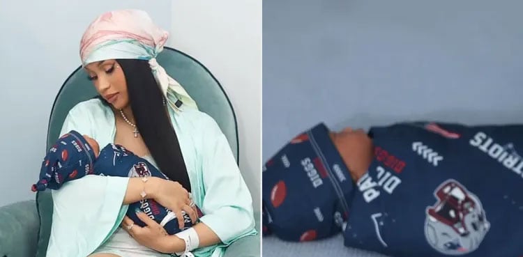 Cardi B reveals first photo of new baby boy with sweet tribute to Stefon Diggs