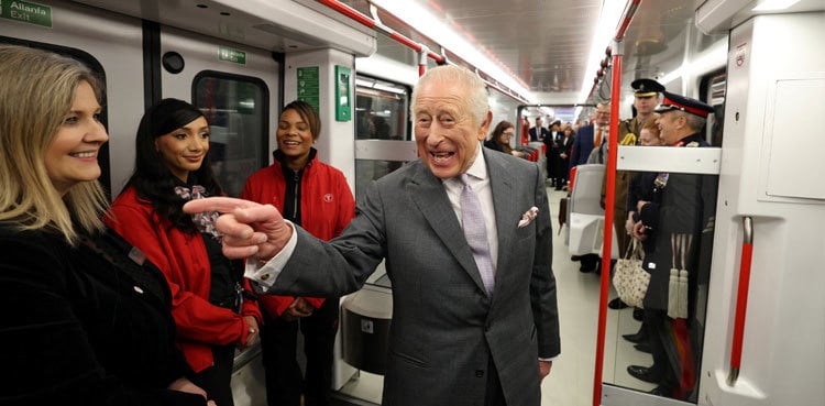 King Charles drives new tram-train on his 77th birthday in Wales King Charles drives new tram-train on his 77th birthday in Wales