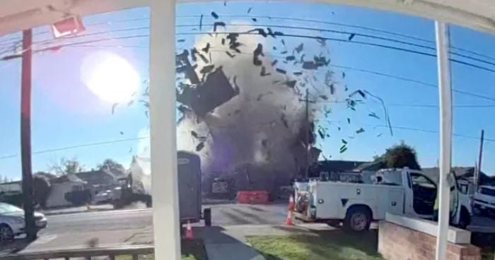 Doorbell camera captures terrifying gas explosion
