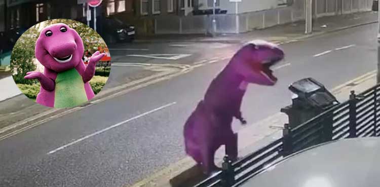 Barney the Dino caught purple-handed in fly-tipping scandal