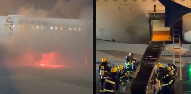 Fire breaks out near plane, terrified passengers evacuated