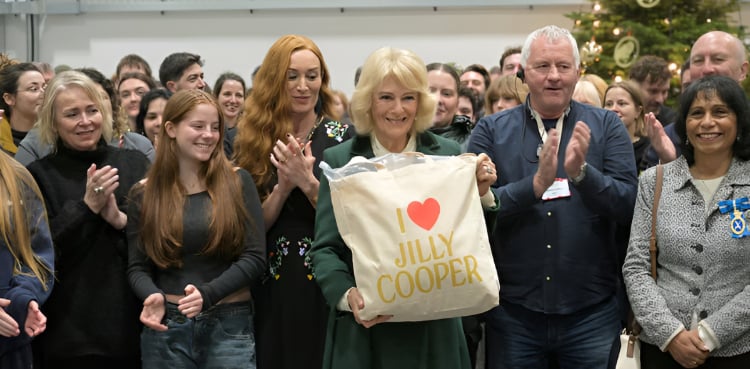 Queen Camilla drops in on ‘Rivals’ set in a tribute to her friend Jilly Cooper