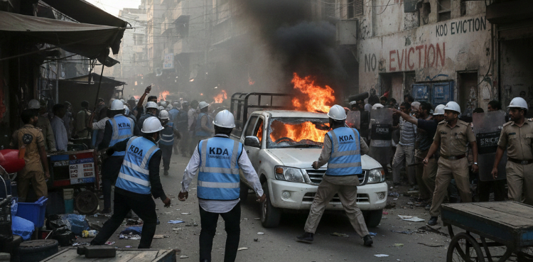 KDA, SBCA teams attacked in Karachi amid Anti-Encroachment drive