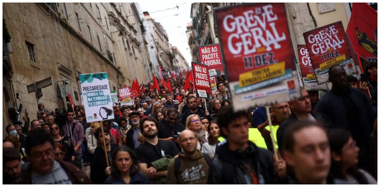 Portugal general strike stalls transport, closes schools in labour reform protest