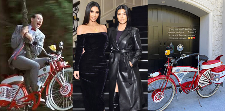 Kim Kardashian surprises Kourtney with Pee-wee Herman’s iconic bicycle for Christmas