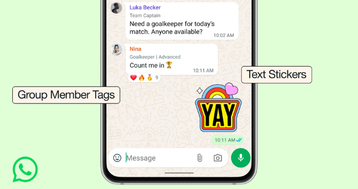 Level Up Your WhatsApp Group Chats With New Member Tags, Text Stickers, and More